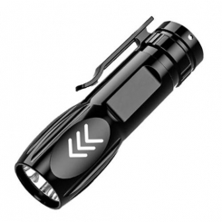 Світлодіодний ліхтар X8 XPE, вбудований АКБ, micro USB, затискач