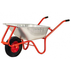 Тачка F1 оцинк 100л рама червона 0,8мм пневмо колесо, КВІТКА PRO