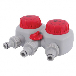 Таймер для подачі води з 2-х канальним розподілом, 15; 30; 45; 60; 75; 90; 105; 120хв, три виходи на конектор 1/2"