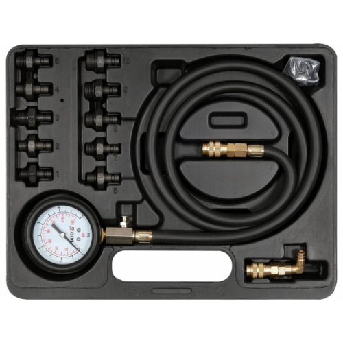 Тестер для вимірювання тиску оливи YATO з адаптерами в діапазоні 0-1 MPa, шланг l= 125см комп. 12ел.