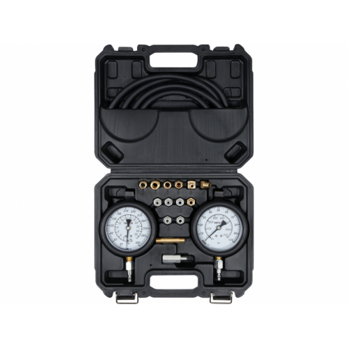 Тестери тиску оливи в двигунах і коробках передач YATO з адаптерами в діапаз 0- 27,5/ 0- 7 Bar, 17ел
