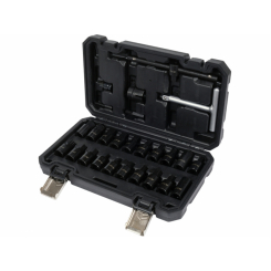 Торцеві насадки з устаткуванням для оливозливних пробок YATO: квадрат- 3/8", Cr-V, 26 шт в футлярі