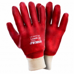 Трикотажні рукавички з ПВХ покриттям (червоні манжет) 120 пар Sigma (9444371)