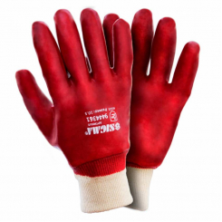 Трикотажні рукавички з ПВХ покриттям (червоні манжет) Sigma (9444361)