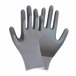 Трикотажні рукавички з частковим покриттям нітриловим р10 (сірі манжет) Sigma (9443521)