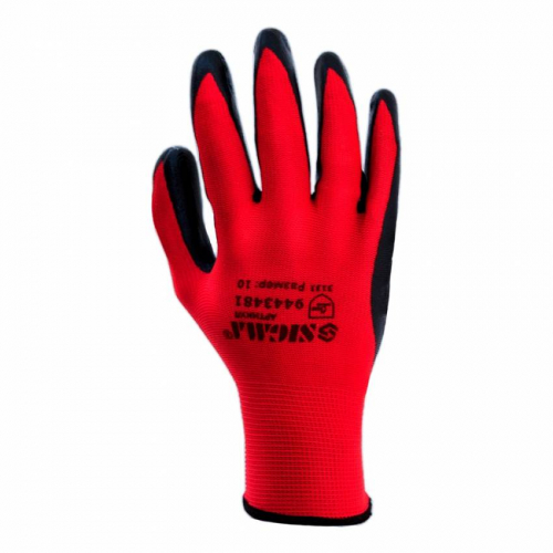 Трикотажні рукавички з нітриловим покриттям (манжет) Sigma (9443481)