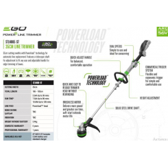 Тріммер акум. 56В, ширина косіння 35см, струна 2,4мм, каркас, ST1400E-ST, роз`ємна штанга