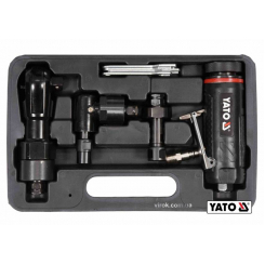 Колінчастий вал, шліфувальна машина кутова і пряма пневматична YATO: 1/2", тиск - 0,63 МПа, 113 л/хв, корпус 3 шт.