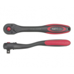 Тріщатка Yato з вигнутою ручкою покритою пластиком, M=1/2"(12,7 мм), L=257 мм [6/24], шт