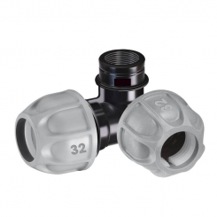 Трійник ПЕ 32*3/4В кутовий