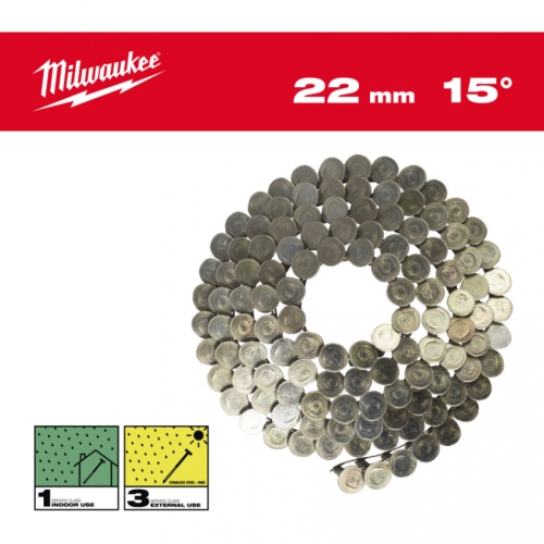 Цвяхи в котушці MILWAUKEE, з круглой головкой, 15°/3.05 x 22мм / RS (2880шт)