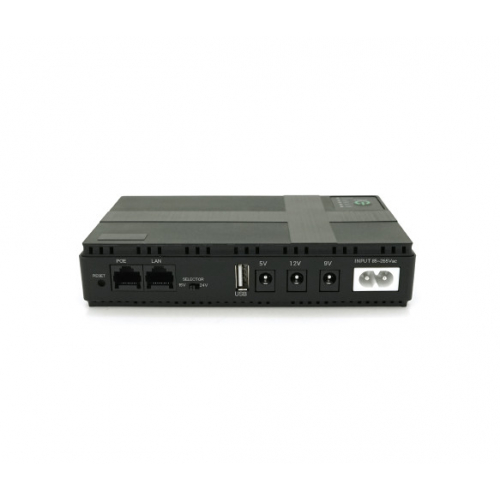 UPS-18W для роутерів/комутаторів/PON/POE-430, 5//9/12V, 1/2A, Li-ion 10400MAh, Black, BOX
