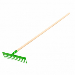 Універсальний граблі садові, 16 зубів, дерев'яний держак