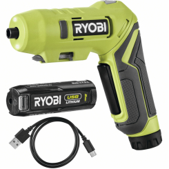 Викрутка акумуляторна RYOBI USB Lithium RSDP4-120G 4В 1х2А·год 5Нм 200об·хв поворотне руків'я 0.35кг