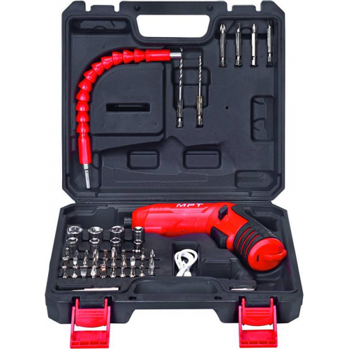 Викрутка акумуляторна поворотна MPT 4 В Li-ion 1.5 Аг 250 об/хв 3.5 Нм реверс USB кейс аксесуари 47 шт MCSD4006.3