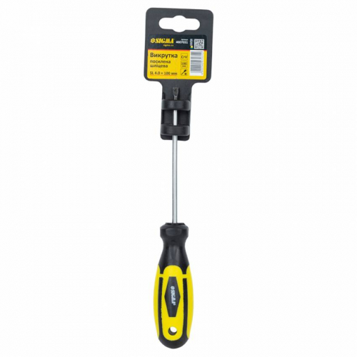 Викрутка посилена шліцева SL4x100мм під ключ CrV Sigma (4007031)