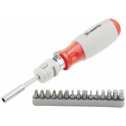 Викрутка телескопічна реверсивна, силовий елемент під ключ, набір бітів, CrV, 15 шт, MTX