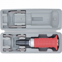 Викрутка ударно-поворотна 1/2”, набір біт, 6 шт., прогумована ручка, у пластиковому боксі //