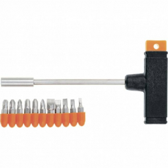 Викрутка з Т-подібною ручкою, набір біт, 11 шт, SPARTA