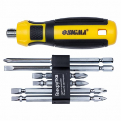 Викрутка з двосторонніми бітами 6в1 адаптер CrV Mega Sigma (4009711)