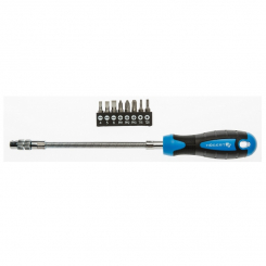 Викрутка з гнучким стрижнем і комплектом біт HOEGERT SL/PH/TORX HT1S090