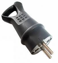 Вилка RIGHT HAUSEN Waterproof пряма з/з кільцем чорна IP44