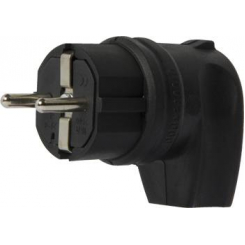 Вилка каучукова кутова 16А 250V чорна (800-400-001)