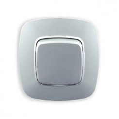 Вимикач 1-клавішний срібло ELA