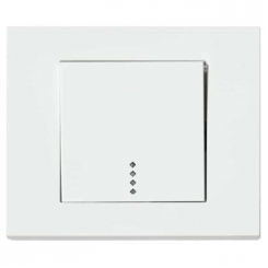 Вимикач 1-клавішний з підсвіткою білий GRANO