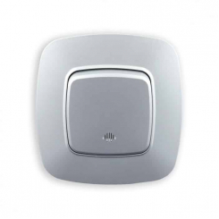 Вимикач 1-клавішний з підсвіткою срібло ELA