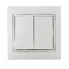 Вимикач 2-кл. BBсб10-2-0-Fl-W (білий)