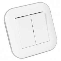 Вимикач 2-клавішний LOFT білий+сірий