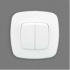 Вимикач 2-клавішний білий ELA