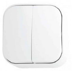 Вимикач 2-клавішний білий EVA