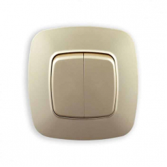 Вимикач 2-клавішний золото ELA