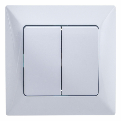 Вимикач Quantum BEATA двоклавішний білий, 1шт/уп