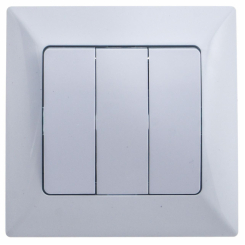 Вимикач Quantum BEATA триклавішний білий, 1шт/уп