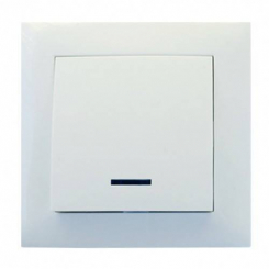 Вимикач RIGHT HAUSEN VELENA 1-й внутр. з підсв. білий