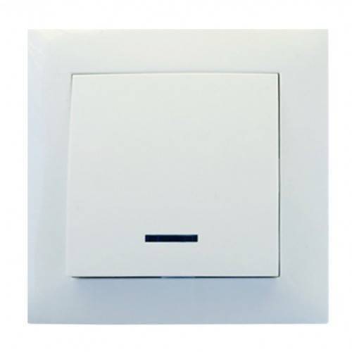 Вимикач RIGHT HAUSEN VELENA 1-й внутр. з підсв. білий