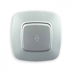 Вимикач прохідний 1-клавішний срібло ELA
