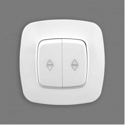 Вимикач прохідний 2-клавішний білий ELA