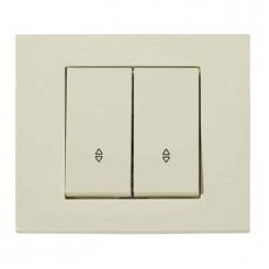 Вимикач прохідний 2-клавішний кремовий GRANO