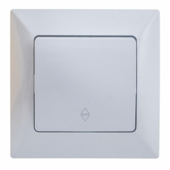 Вимикач прохідний Quantum BEATA одноклавішний білий, 1шт/уп