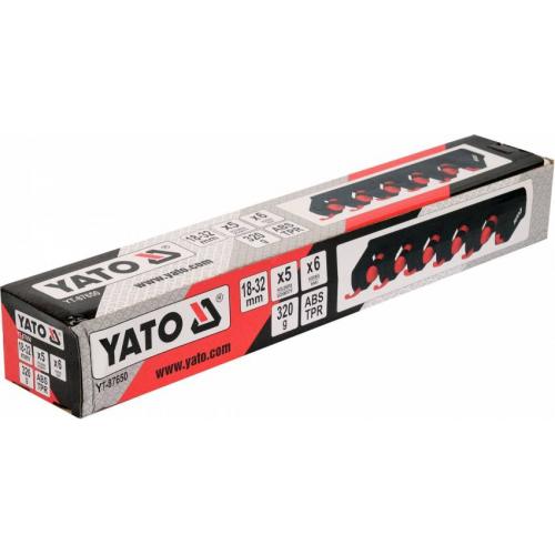 Вішалка для присадибного інвентара YATO, 6 гаків і 5 комірок з діапаз.- 18х 32 мм