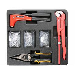 Вклад до інструментальної шафи YATO; ключ трубний- 1", ножиці до бляхи- 250 мм, заклепник і заклепки