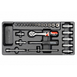 Вклад в інструментальну шафу YATO, торцеві ключі з квадр. 1/4", 25 елем. [8]