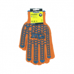 (WE2165H) Рукавички ХБ чорні, жовтий ПВХ WERK (copy)