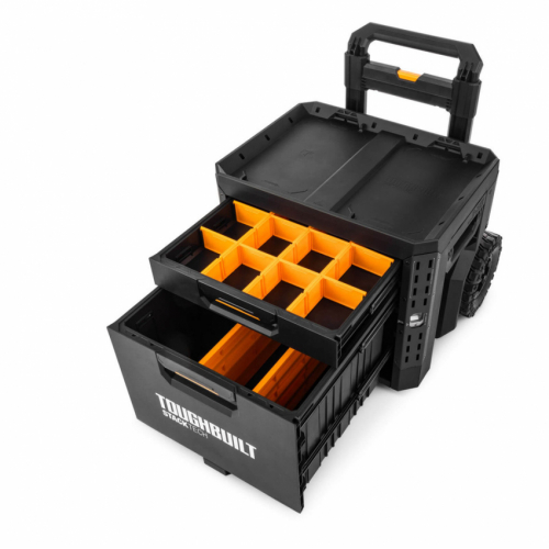 Ящик для інструментів TOUGHBUILT TB-B1-D-R92 StackTech на колесах з 1+1 висувними шухлядами