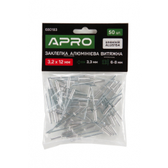 Заклепка алюмінієва витяжна 3.2х10 мм 50шт  (APRO)