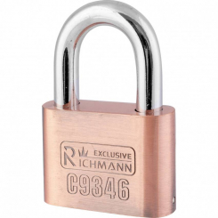 Замок навісний нікель 60 мм 4 ключа, C9346